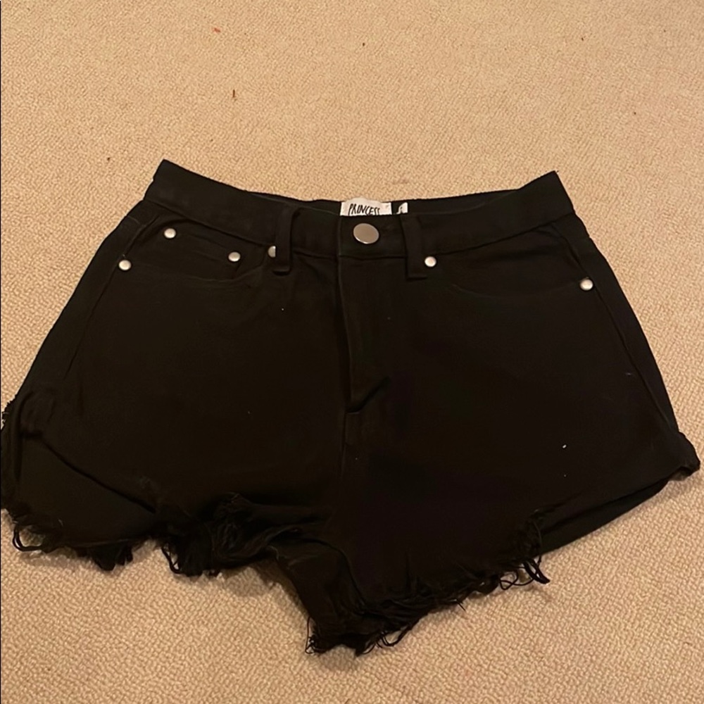 Black jean shorts